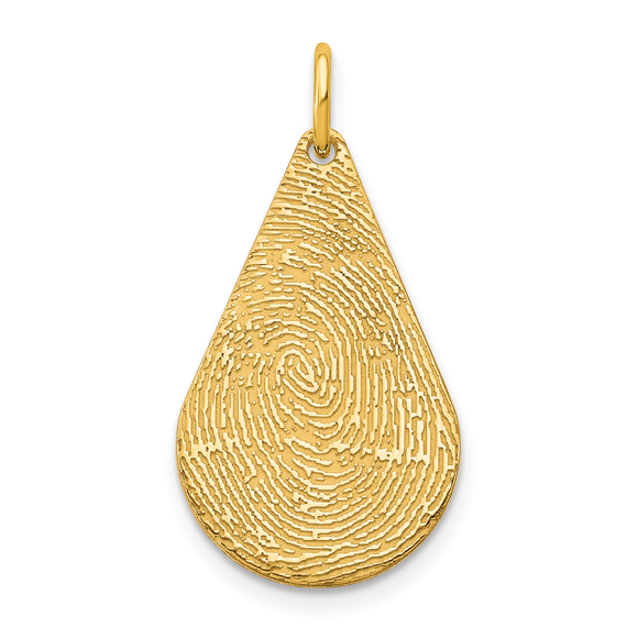 Sterling Silver/Gold-plated Tear Drop Fingerprint Charm - Picture 1 of 2